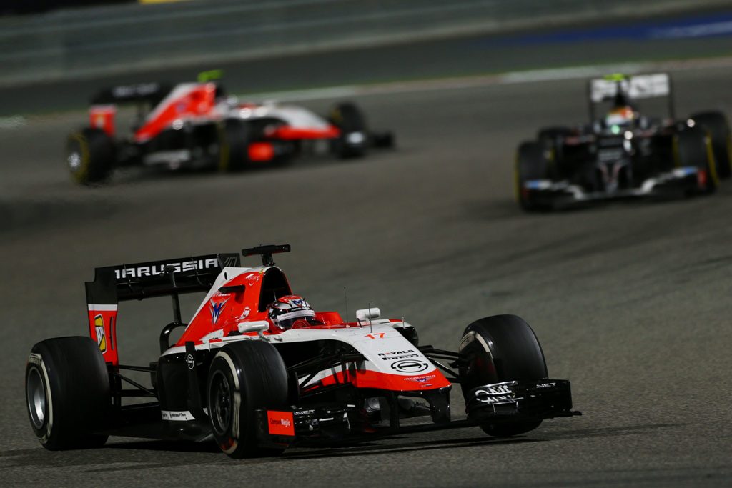 Bianchi i aktion i Bahrain 2014.
(Foto: Marussia F1 Team)